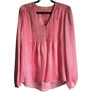 ESQUALO Pink Flowy Blouse Shirt Womens size 14